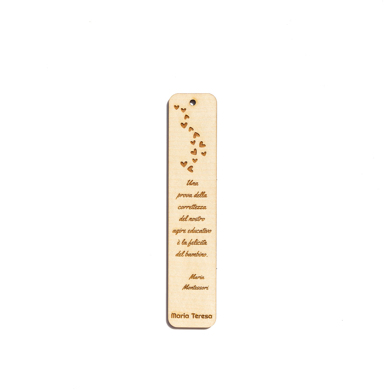 Segnalibro in legno personalizzabile con frasi o immagini | Queekee