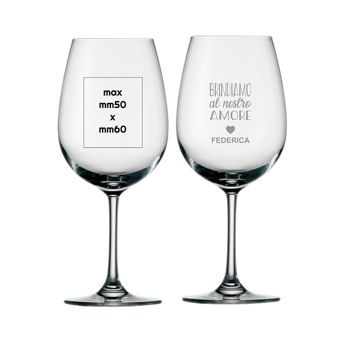 Calici da Vino Personalizzati con Nome Bicchieri da Vino Bianco
